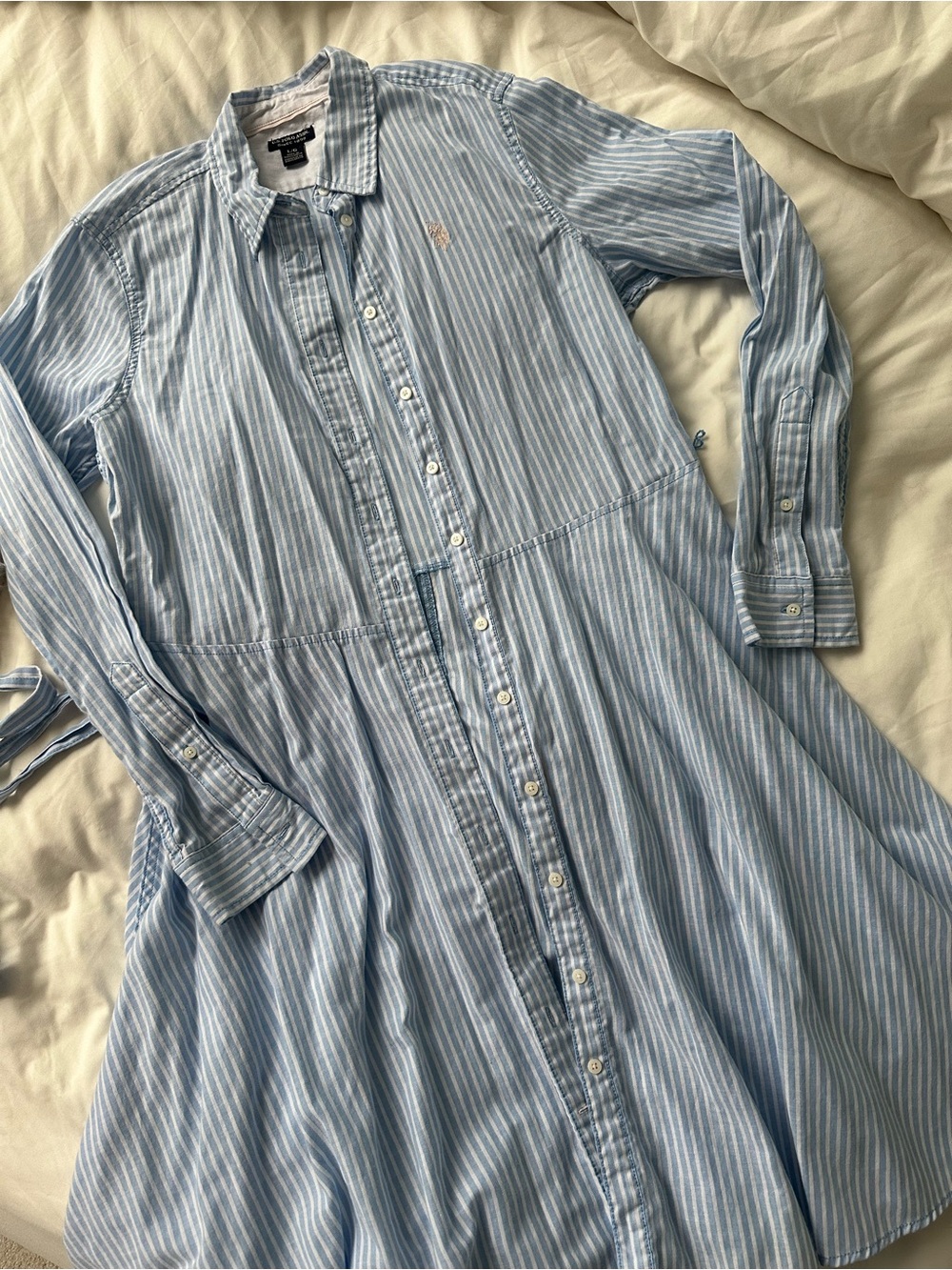 U.S. Polo Assn. Light Blue & White Striped Shirt
